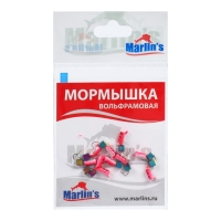 Мормышка вольфрам Marlin's Гвоздекубик, 2.5 мм, вес 0.7 г, розовый, фосфор + бензин, 10 шт