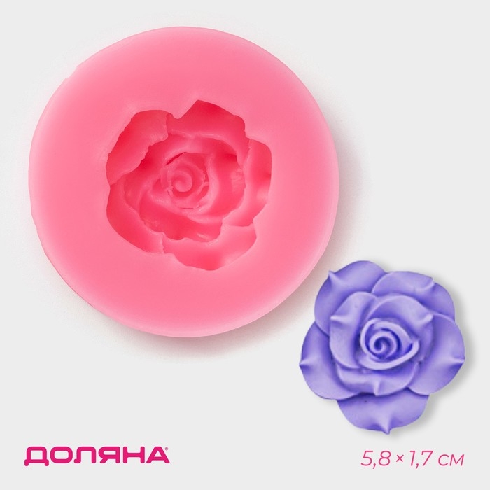 Молд Доляна «Розан», силикон, 5,8×1,7 см, цвет розовый Молд Доляна «Розан», силикон, 5,8×1,7 см, цвет розовый