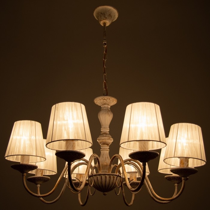 Люстра Люстра "Моника" 8хЕ14 40т белый с золотой патиной 72х72х40 см BayerLux