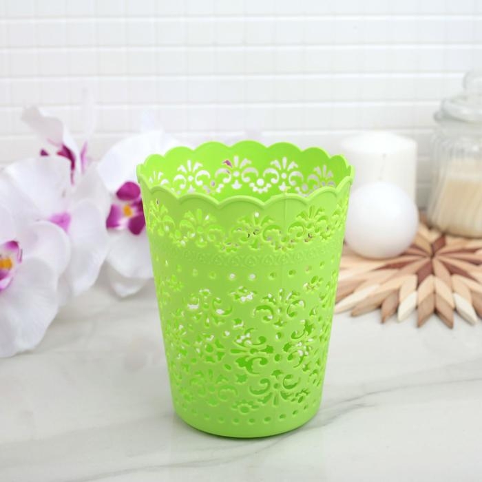 Корзина для хранения «Кружевной узор», 11×11×14 см, цвет МИКС Корзина для хранения «Кружевной узор», 11×11×14 см, цвет МИКС