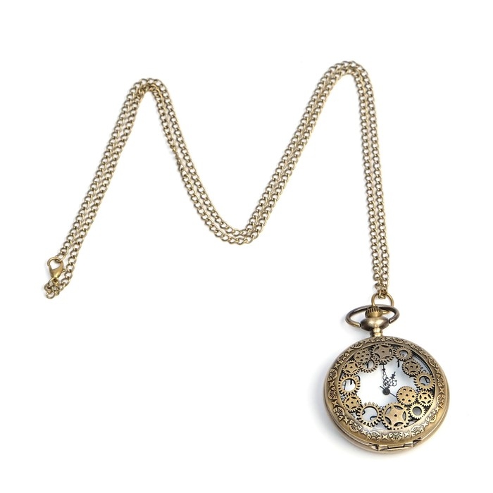 Часы карманные Часы карманные "Шестеренки", кварцевые, d циферблата-4 см, 5.5 х 4.5 см