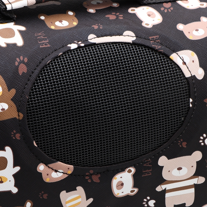 Сумка - переноска для животных  Сумка - переноска для животных "Медвежонки", чёрная, размер S, 37,5 х 17 х 22 см