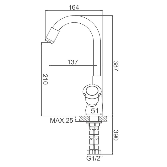Cмеситель для кухни AccoonaA4883F, двухвентильный, силиконовый излив, силумин, черный/хром Cмеситель для кухни AccoonaA4883F, двухвентильный, силиконовый излив, силумин, черный/хром