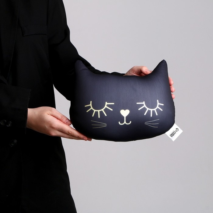 Антистресс подушка &laquo;Котик&raquo;, чёрный