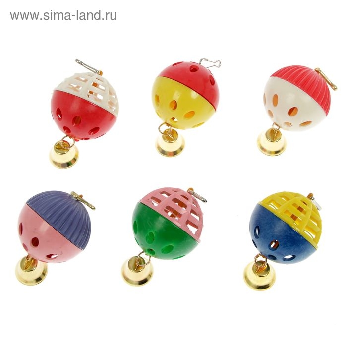 Игрушка для попугая  Игрушка для попугая "Забава" с 1 шариком, микс