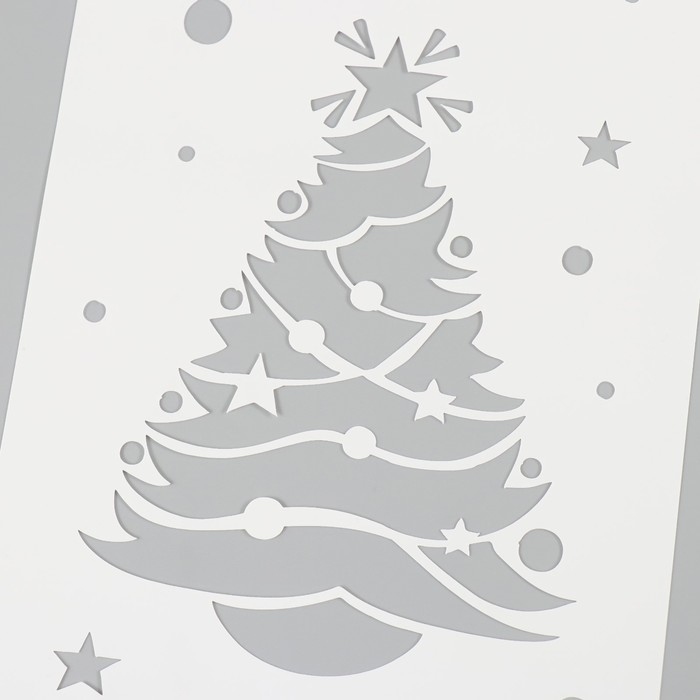 Трафарет пластиковый Трафарет пластиковый "Новогодняя елка", размер 16х24 см