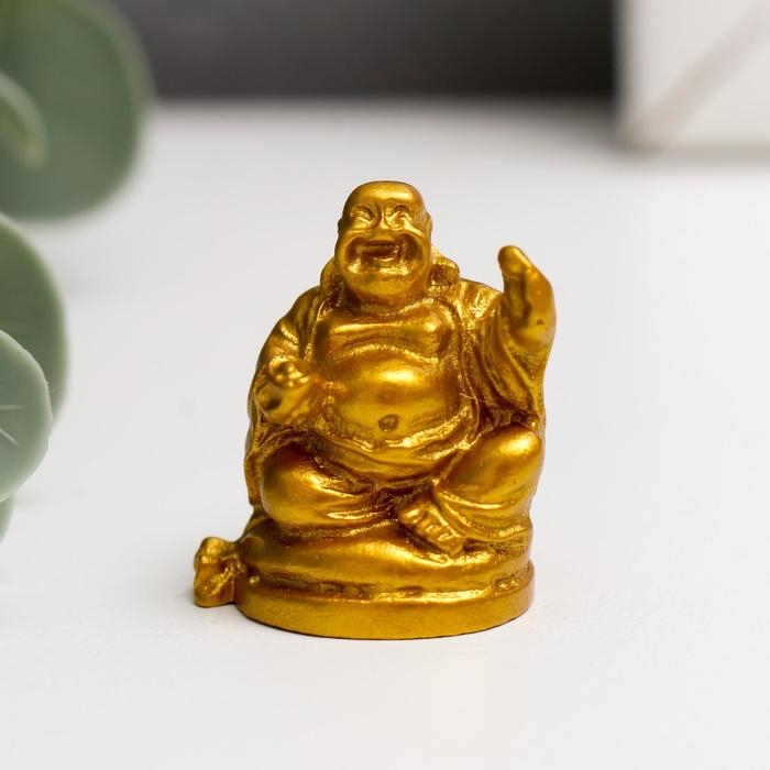 Нэцке полистоун Нэцке полистоун "Хотей" золото набор 6 шт 3,2х2,3х2 см