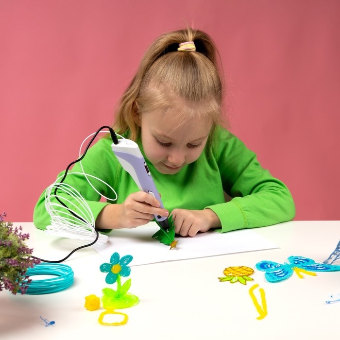 3D ручка Luazon, дисплей, работа с ABS и PLA, пластик в комплекте, фиолетовая 3D ручка Luazon, дисплей, работа с ABS и PLA, пластик в комплекте, фиолетовая