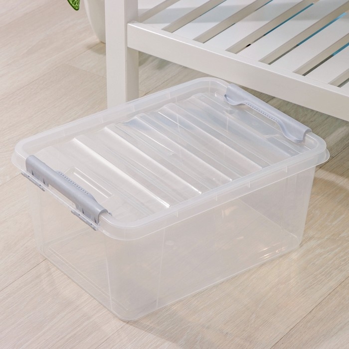 Контейнер для хранения с крышкой, 15 л, 41×29,5×18,3 см, цвет прозрачный Контейнер для хранения с крышкой, 15 л, 41×29,5×18,3 см, цвет прозрачный