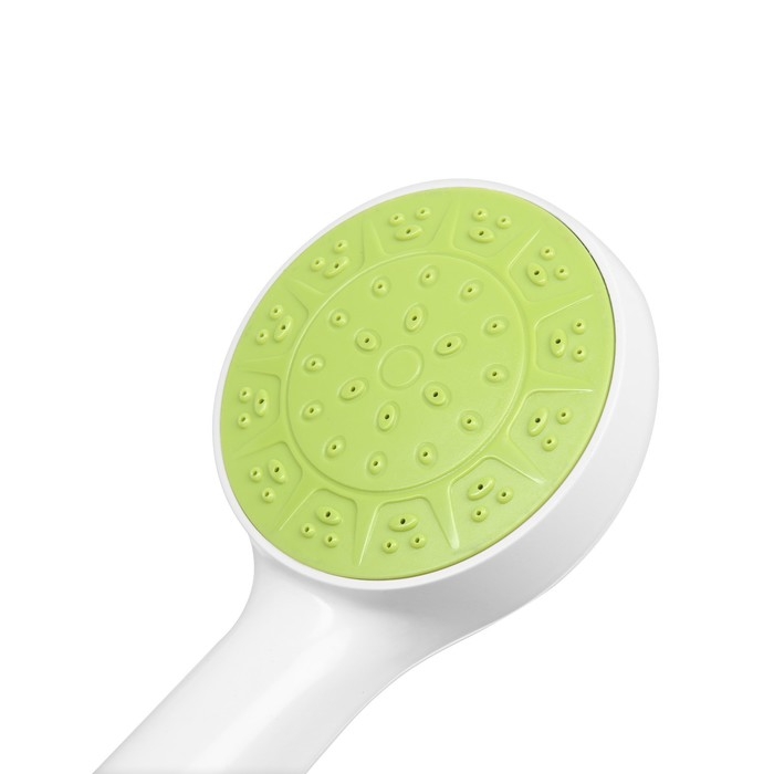 Душевая лейка ZEIN Z0207, 1 режим, пластик, цвет белый с зеленой вставкой Душевая лейка ZEIN Z0207, 1 режим, пластик, цвет белый с зеленой вставкой