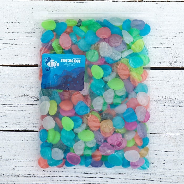 Декоративные камни для аквариума, светящиеся, 20 мм, 500 г, микс Декоративные камни для аквариума, светящиеся, 20 мм, 500 г, микс