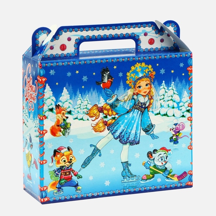 Новый год. Подарочная коробка новогодняя Чемоданчик малый Новый год. Подарочная коробка новогодняя Чемоданчик малый "Зимние забавы" 17,3 х 6,5 х 15 см.