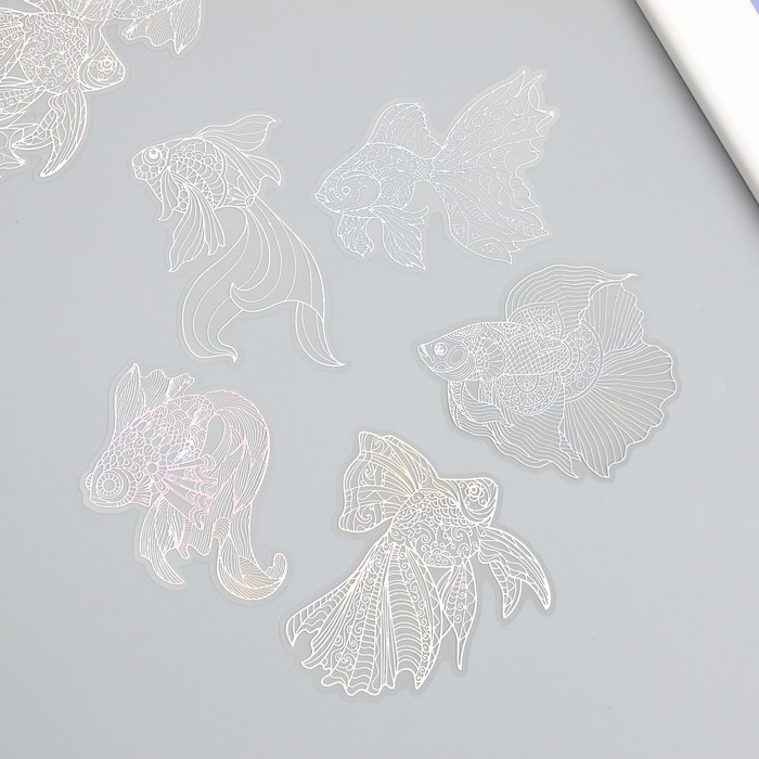 Наклейки для творчества Наклейки для творчества "Голография. Рыбки" d=10 см набор 10 шт 0,2х14х11 см