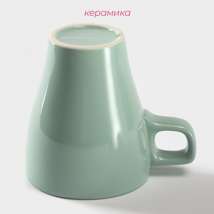 Кружка керамическая Доляна Coffee break, 280 мл, цвет бирюзовый Кружка керамическая Доляна Coffee break, 280 мл, цвет бирюзовый