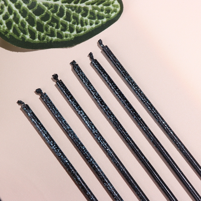 Набор свечей в торт, 6 штук Набор свечей в торт, 6 штук "Сияние", голубой с чёрным, 17 см