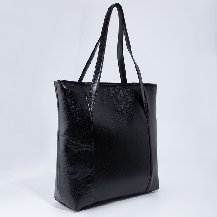 Сумка-тоут на молнии, цвет чёрный