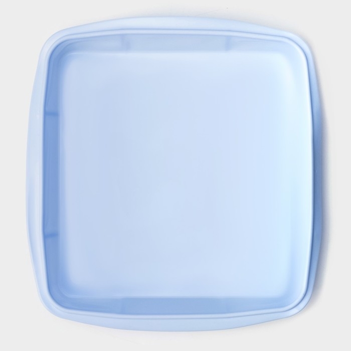 Форма для выпечки Доляна «Квадрат», силикон, 22×23×3,5 см, внутренний размер 20×20 см, цвет голубой Форма для выпечки Доляна «Квадрат», силикон, 22×23×3,5 см, внутренний размер 20×20 см, цвет голубой