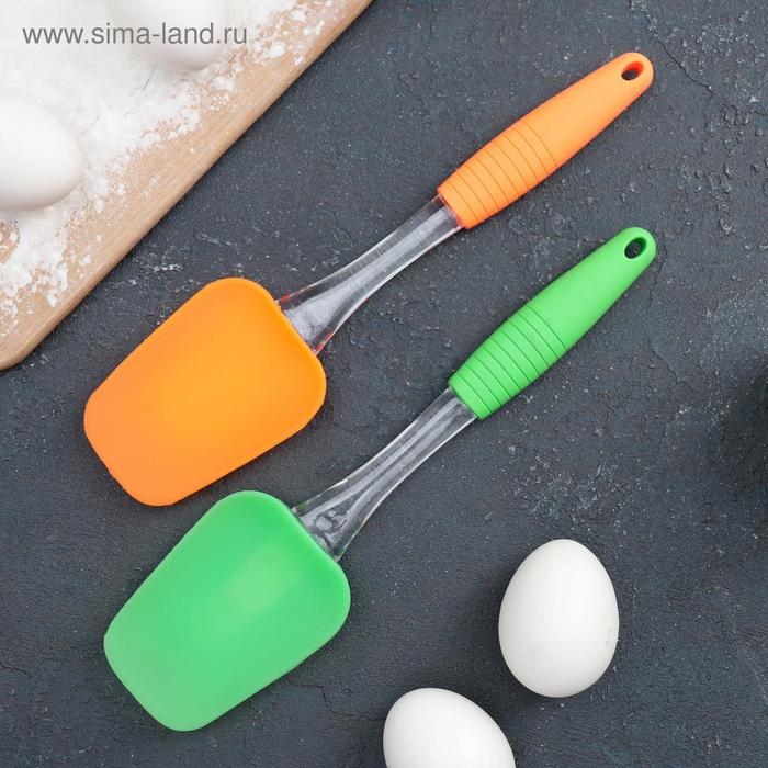 Лопатка Доляна «Про», силикон, 25,5 см, цвет МИКС Лопатка Доляна «Про», силикон, 25,5 см, цвет МИКС