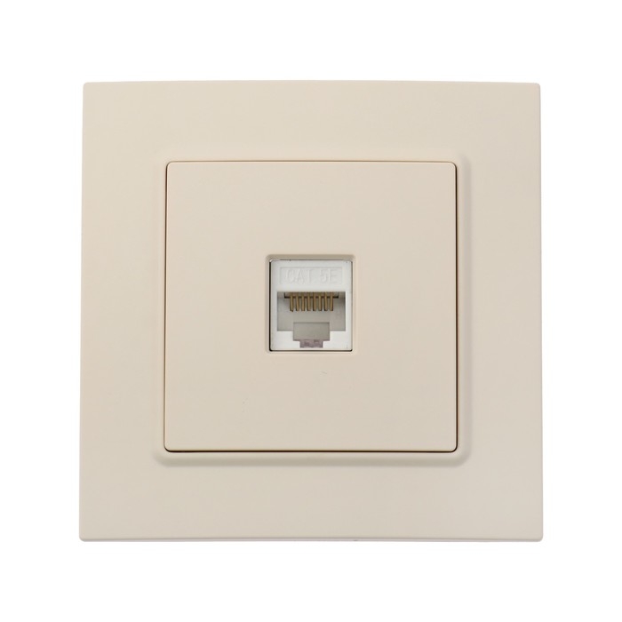 Розетка компьютерная одноместная TOT Elegant, скрытая, бежевая Розетка компьютерная одноместная TOT Elegant, скрытая, бежевая