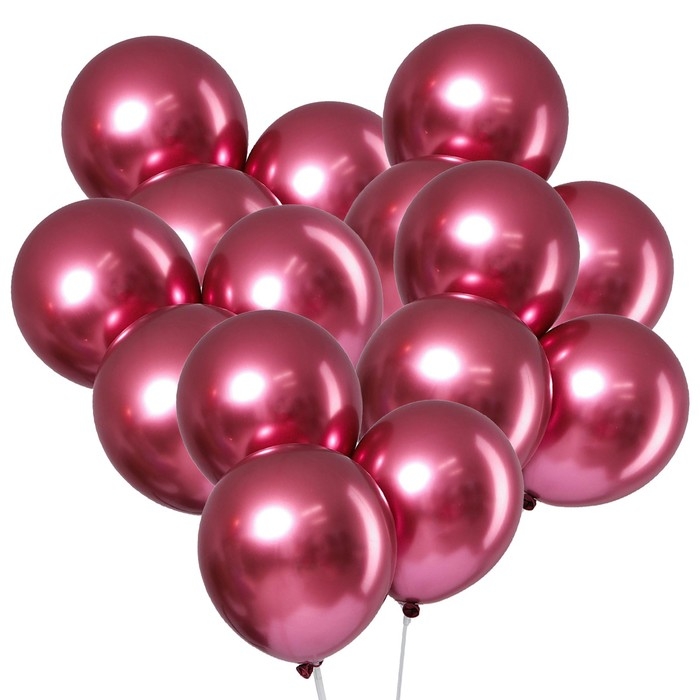 Шар латексный 12 Шар латексный 12" «Хром», металл, в наборе 100 шт., цвет фуксия
