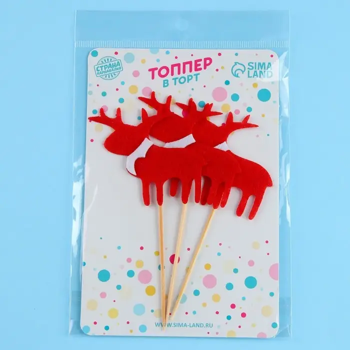 Шпажки для канапе новогодние «Олень», набор 3 шт. Шпажки для канапе новогодние «Олень», набор 3 шт.