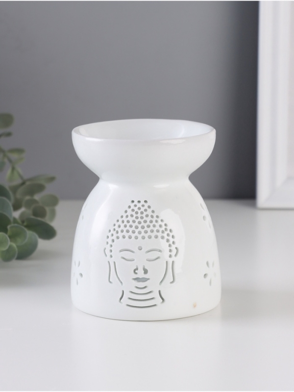 Аромалампа керамика Аромалампа керамика "Голова Будды" белый 8х8х9,3 см
