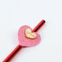 Трубочки для коктейля &laquo;Сердце&raquo;, красные (набор 6 шт)