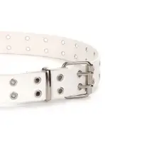 Ремень женский, 3.5&times;105 см, с люверсами, пряжка металл, белый