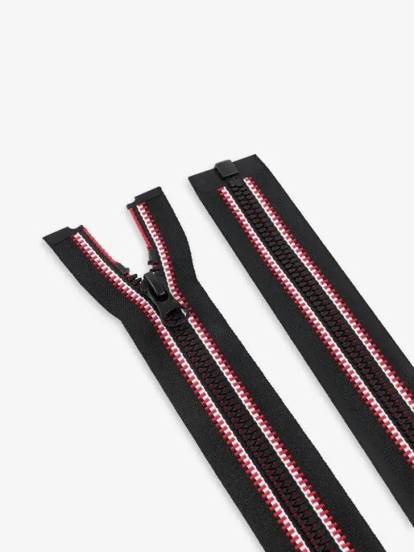 Молния &laquo;Трактор&raquo;, №5, разъёмная, замок автомат, 60 см, чёрная, красная, белая