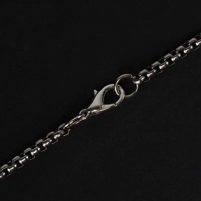 Кулон на цепочке-амулет &laquo;Помпеи&raquo;, рога, красный в чернёном серебре, 70 см