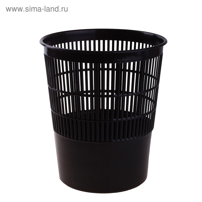 Корзина для бумаг и мусора Стамм, 14 литров, пластик, сетчатая, черная Корзина для бумаг и мусора Стамм, 14 литров, пластик, сетчатая, черная