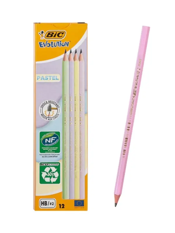 Карандаш чернографитный BIC HB Evolution &laquo;Пастель&raquo;, пластиковый