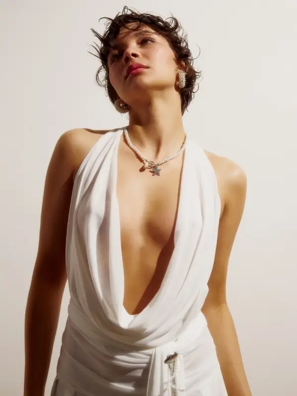 Набор 2 предмета: бусы. браслет &laquo;Жемчуг. Звезда&raquo;, L=18/42 см, №6, белый в серебре