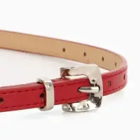 Ремень женский тонкий, 110&times;1.3 см, с пряжкой металл, красный