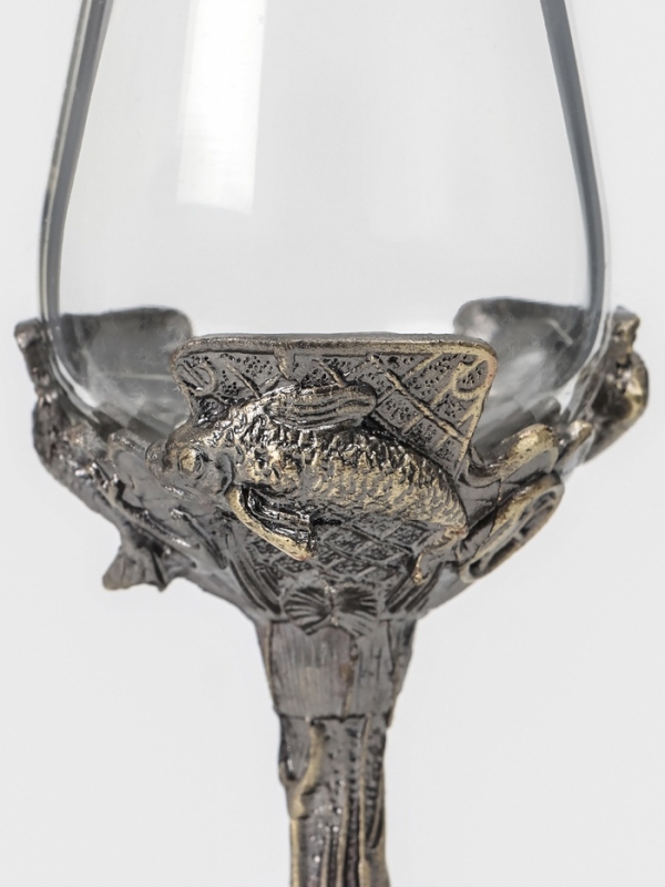 Рюмки для водки Рюмки для водки "Рыбалка", подарочный набор на 3 персоны, рюмка 50 мл, бронза