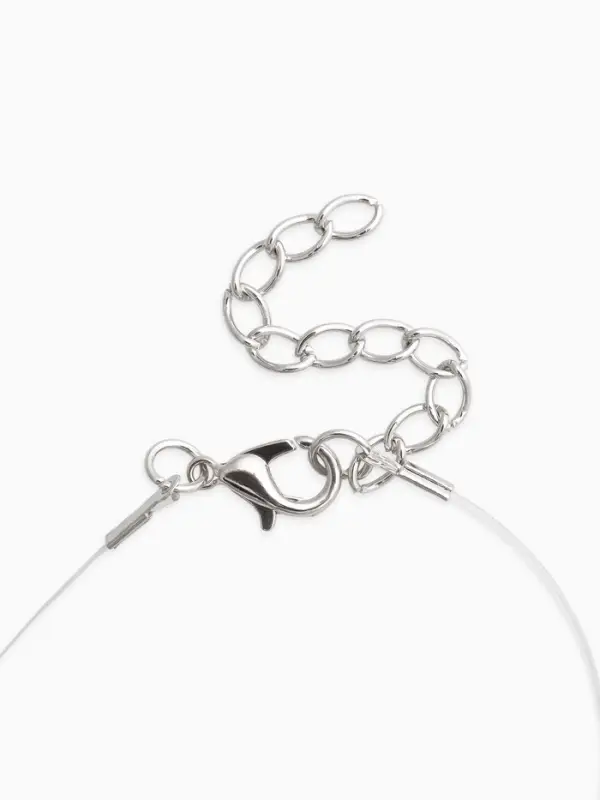 Кулон на леске &laquo;Счастье ждёт тебя&raquo;, белый в серебре, 30 см