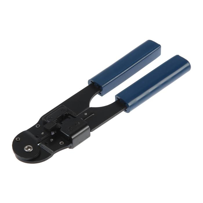 Кримпер ТУНДРА, для обжима компьютерных клемм RJ-45 8P, горизонтальный обжим Кримпер ТУНДРА, для обжима компьютерных клемм RJ-45 8P, горизонтальный обжим