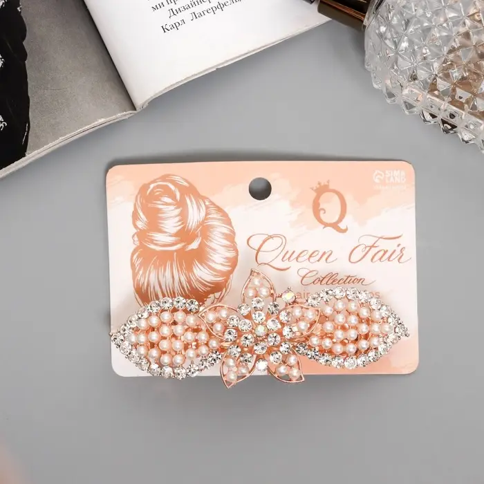 Заколка - автомат для волос QF &laquo;Джулиет галант&raquo;, цветок, 9 см, золото