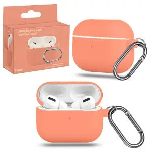 Чехол для AirPods Pro Hang Silicone Сase с карабином Papaya