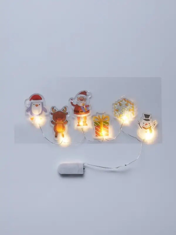 Светодиодная наклейка на окна &laquo;Новогодние друзья&raquo;, 0.5 м, 6 LED, от батареек CR2032&times;2, свечение тёплое белое