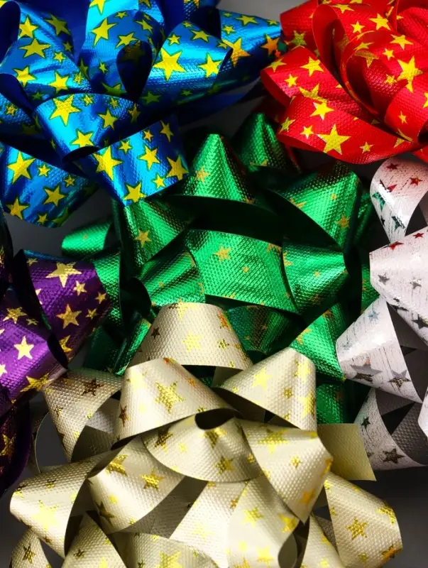 Подарочный Бант - звезда №10 &laquo;Звёзды&raquo;, для упаковки подарков, набор 6 шт., МИКС