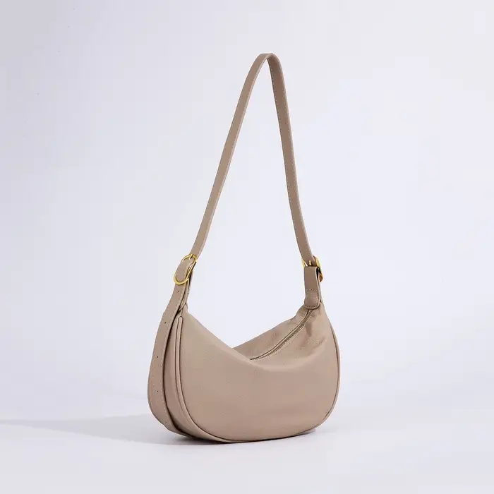 Сумка женская багет на молнии, 29&times;8&times;16 см, бежевая