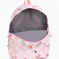 Рюкзак школьный на молнии, с карманами, в клетку, 28&times;11.5&times;40 см, розовый