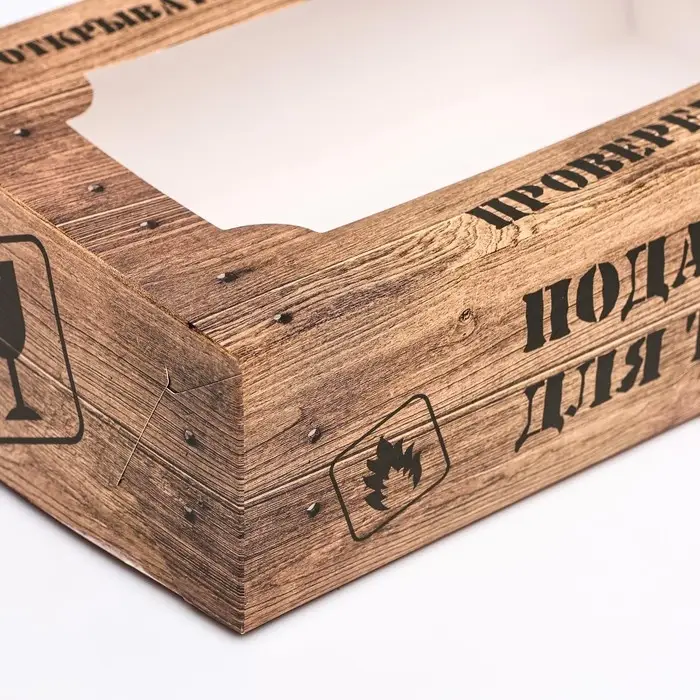 Коробка складная с окном под зефир &laquo;Проверенно&raquo;, 25&times;15&times;7 см