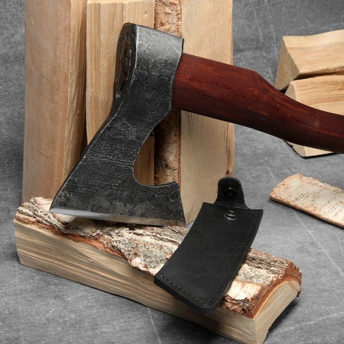 Топор охотничий кованый ТУНДРА ПРОФИ, топорище высшего сорта Топор охотничий кованый ТУНДРА ПРОФИ, топорище высшего сорта "дуб" воск, с чехлом, 1200 г