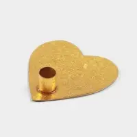 Подсвечник на 1 свечу в форме сердца Love is, 12.5&times;12.5&times;3 см, золотой
