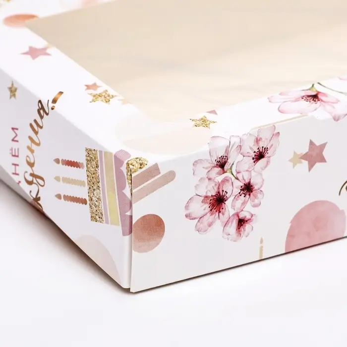 Коробки подарочная, складная, с окном «С Днем Рождения», 20×12×4 см Коробки подарочная, складная, с окном «С Днем Рождения», 20×12×4 см