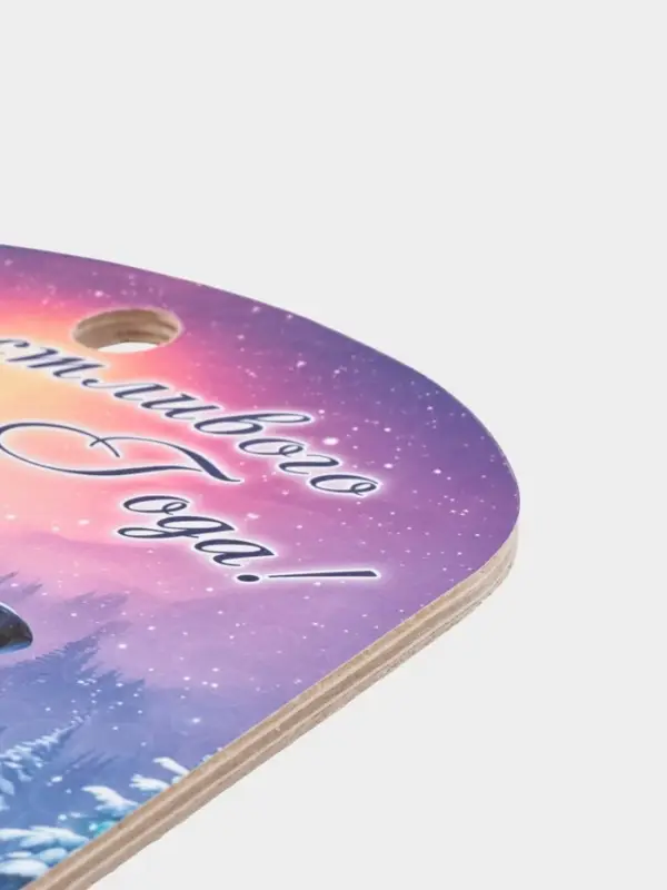 Доска разделочная сувенирная Дарим Красиво «Символ года. Счастливого нового года», дерево, 27.5×19.5×0.5 см, разноцветная