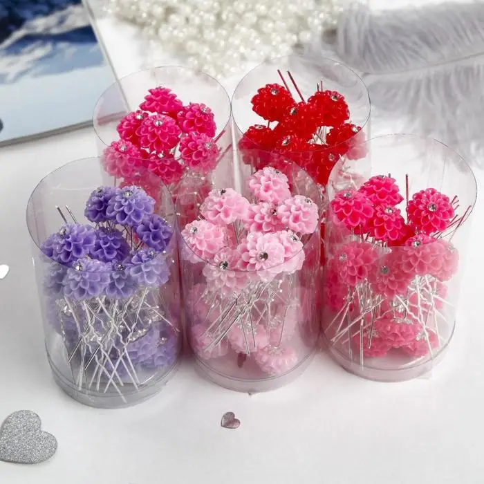 Шпилька для волос «Цветок объёмный», МИКС Шпилька для волос «Цветок объёмный», МИКС