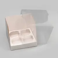 Коробка для 4 капкейков, белая 16&times;16&times;14 см